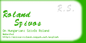 roland szivos business card